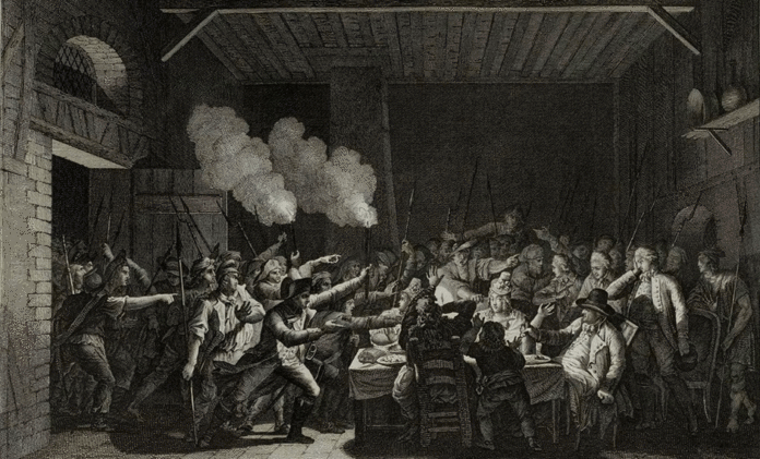 Darstellung der Festnahme Louis Capets am 22. Juni 1791. Zeichnung von Jean-Louis Prieur