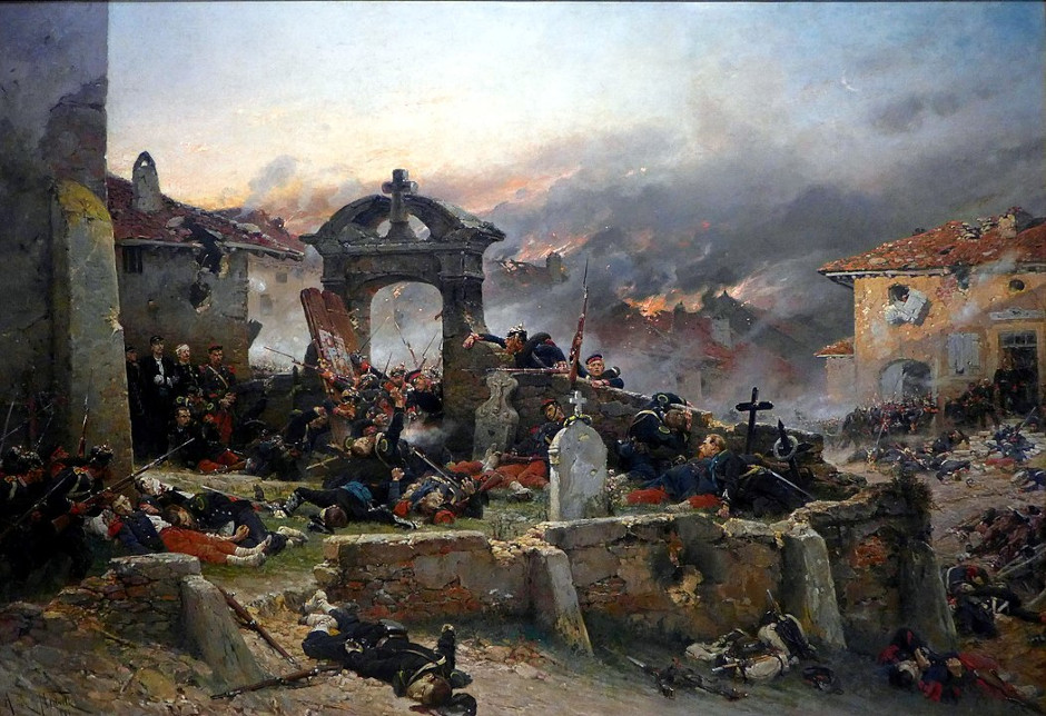 Gemälde von Alphonse de Neuville, Der Friedhof von Saint-Privat 1881.