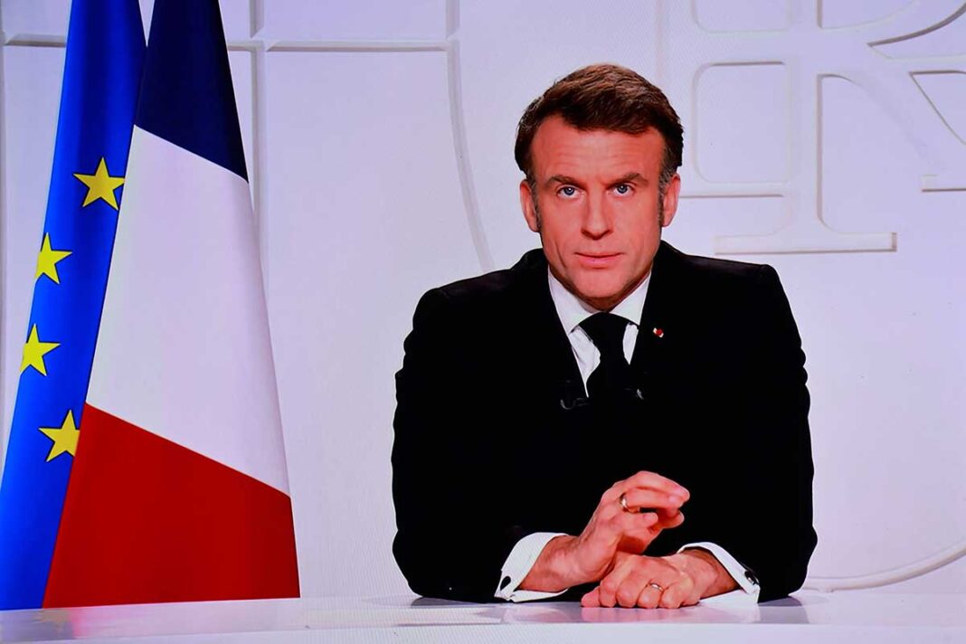Emmanuel Macron bei seiner Tv-Ansprache am 5. März 2025 (Foto: IMAGO/Gilles Bader)